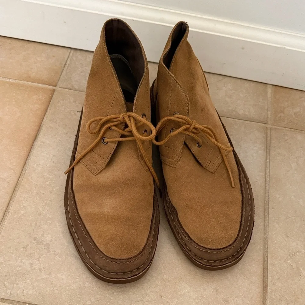 Clarks Bushacre Rand Men's 7.5 Tan Suede Leather Chukka Boots